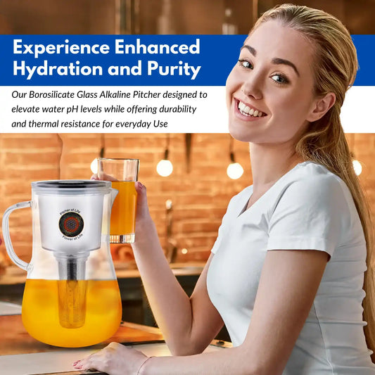 Borosilicate Glass Pitcher of Life alkaline ion water benefits