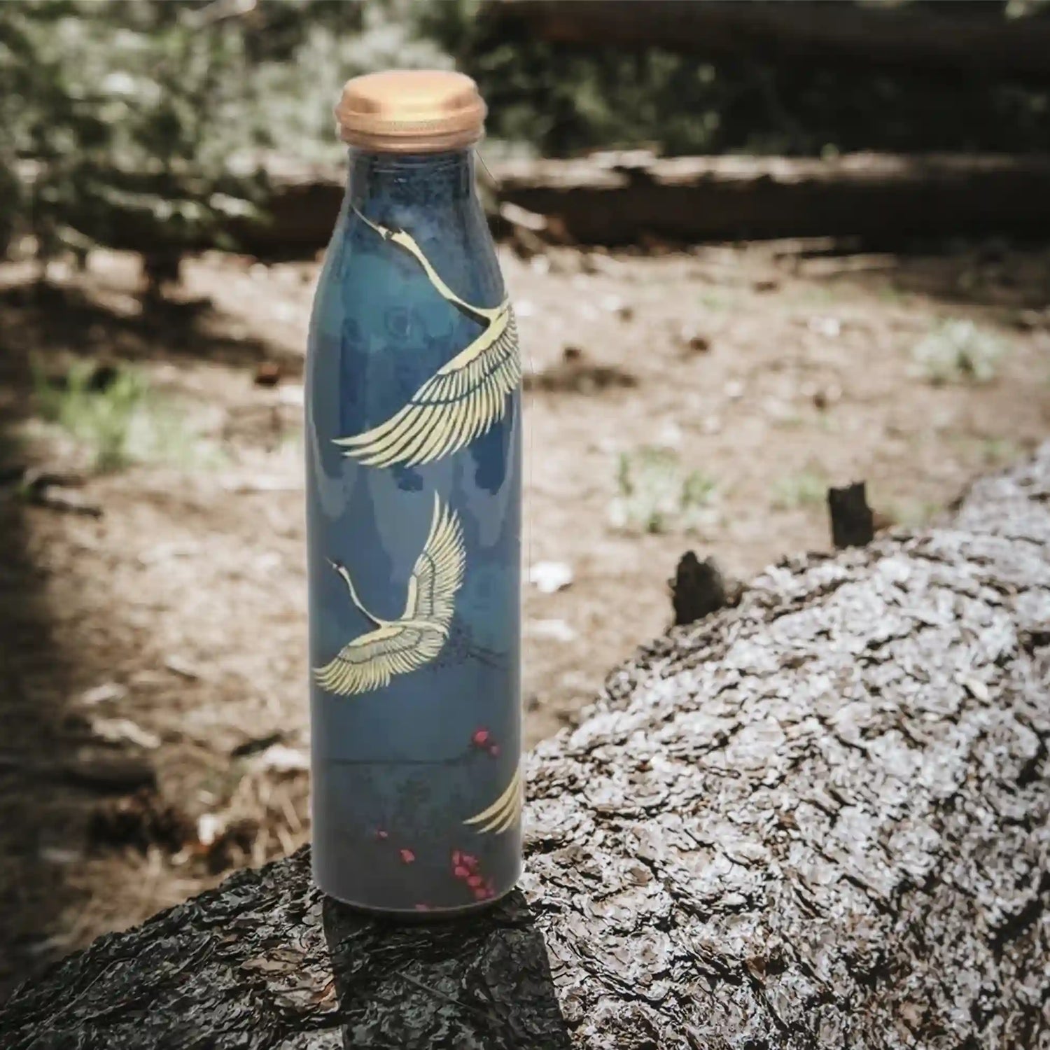 copper hydrogen water bottle bird design