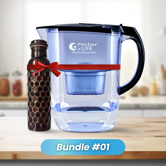 Flower of Life Alkaline Water PITCHER with Copper Bottle