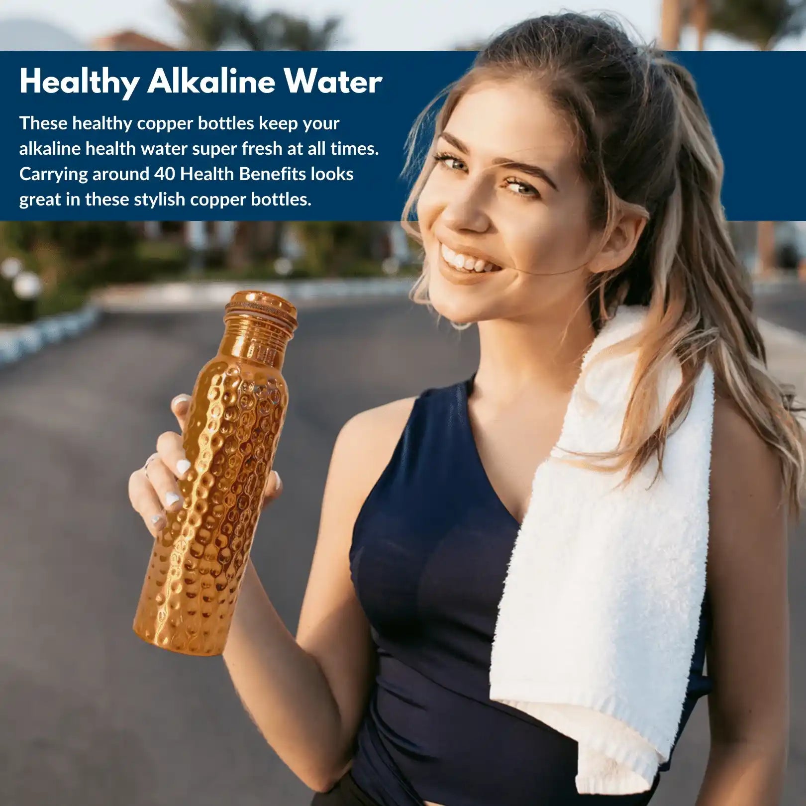 healthy alkaline water with copper bottle