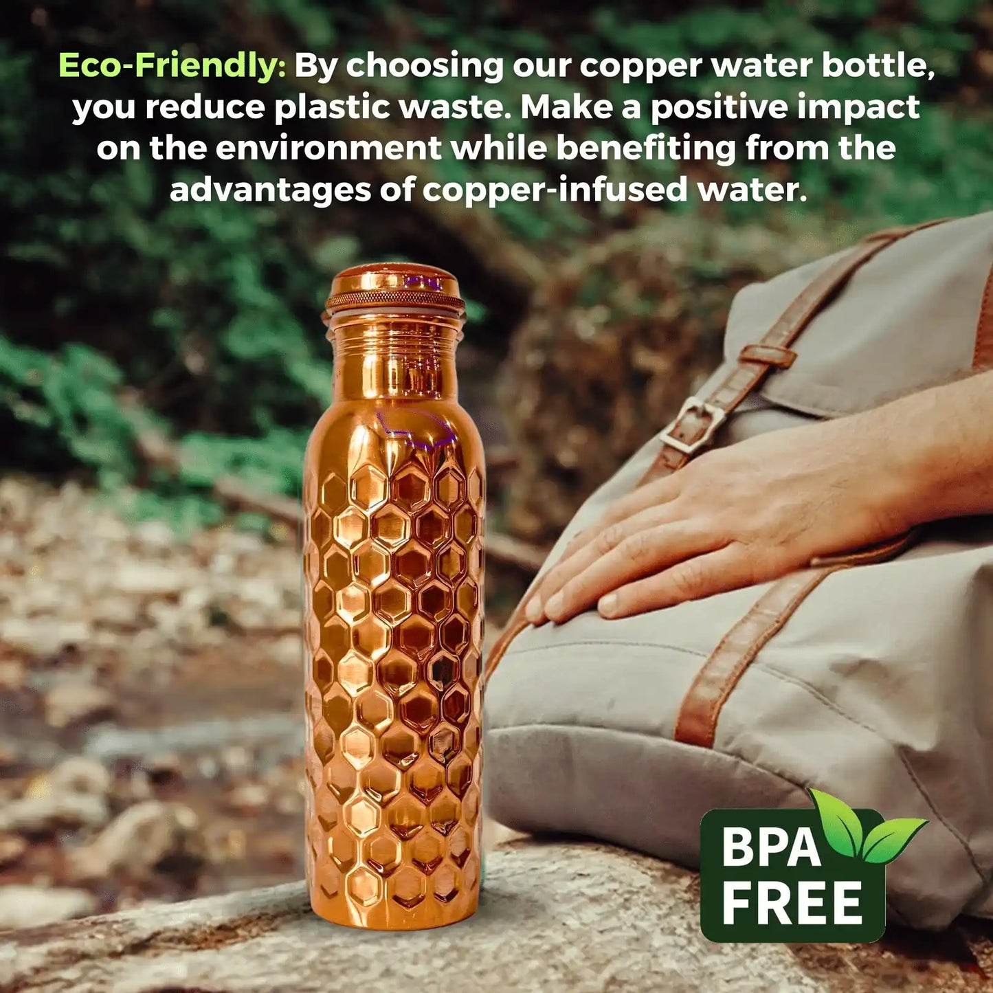 Copper Bottle pounded drop design