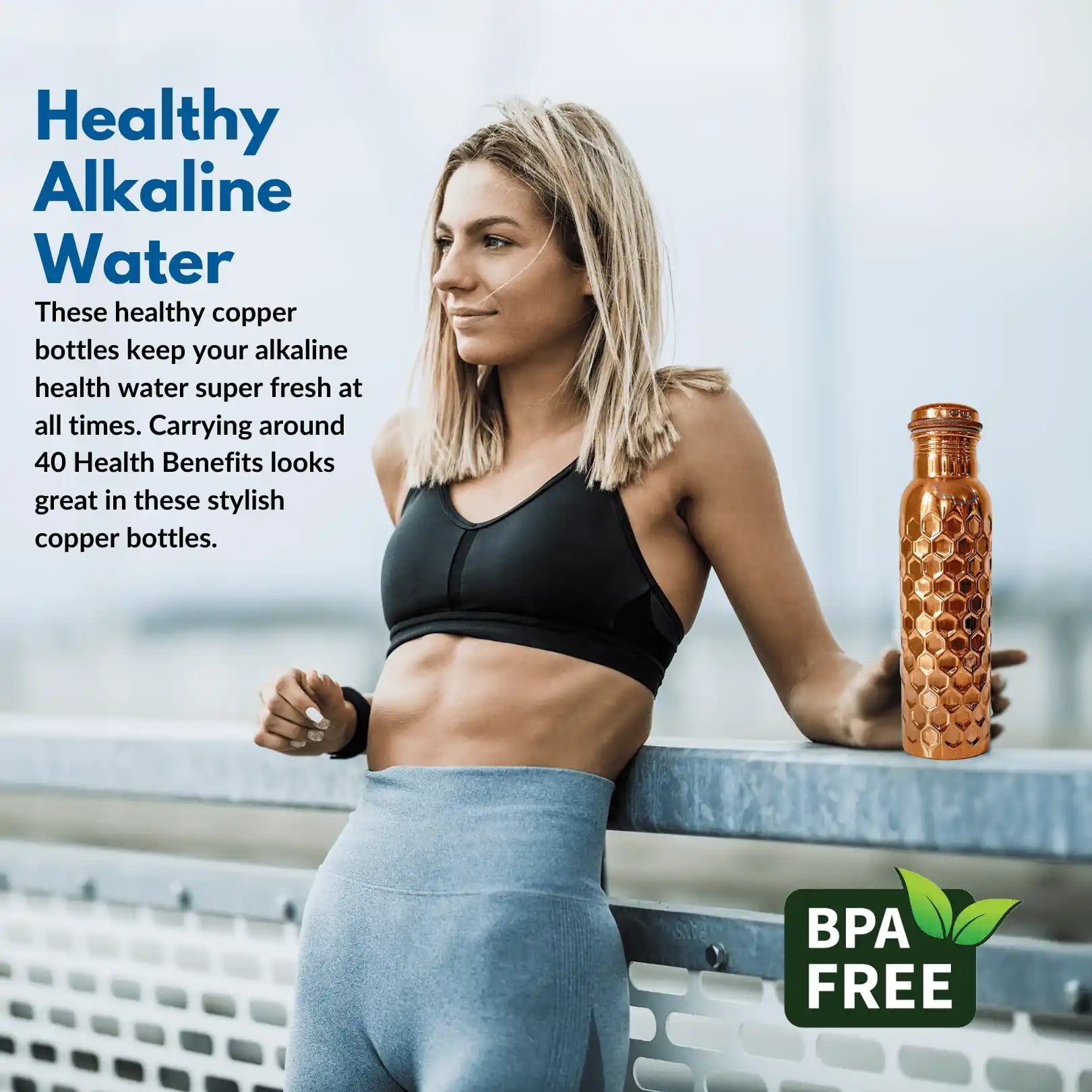 healthy alkaline water with copper bottle