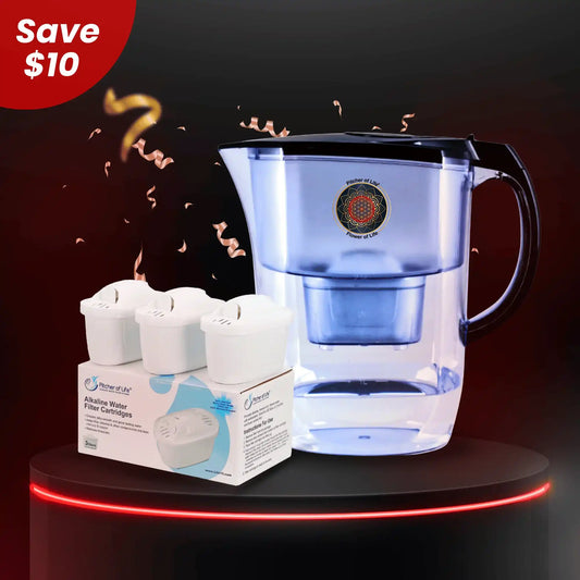 Alkaline Water Pitcher & Replacement Filters Bundle