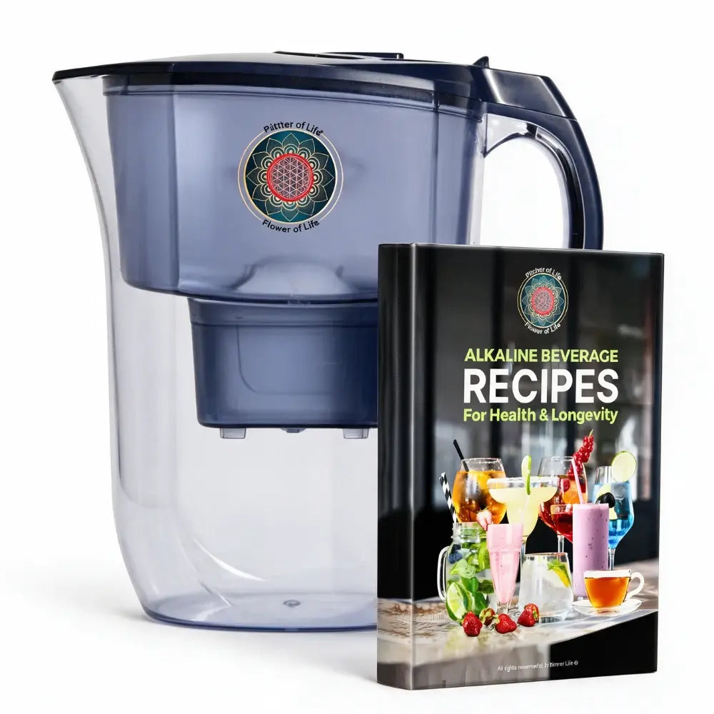 BPA Free Water Alkaline pitcher with Free Gift Alkaline Beverages Recipe Book 