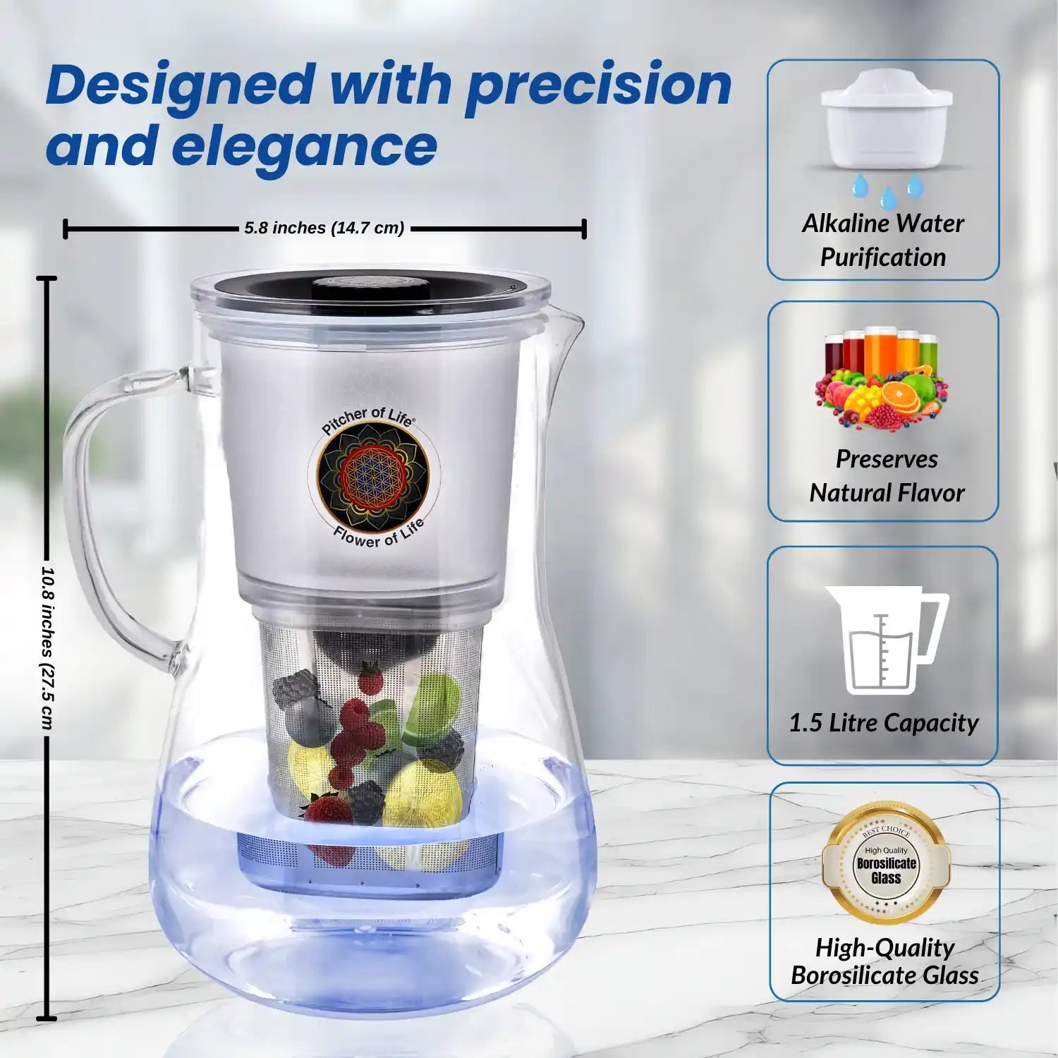 Borosilicate Glass Pitcher of Life Alkaline Water Purifier benefits
