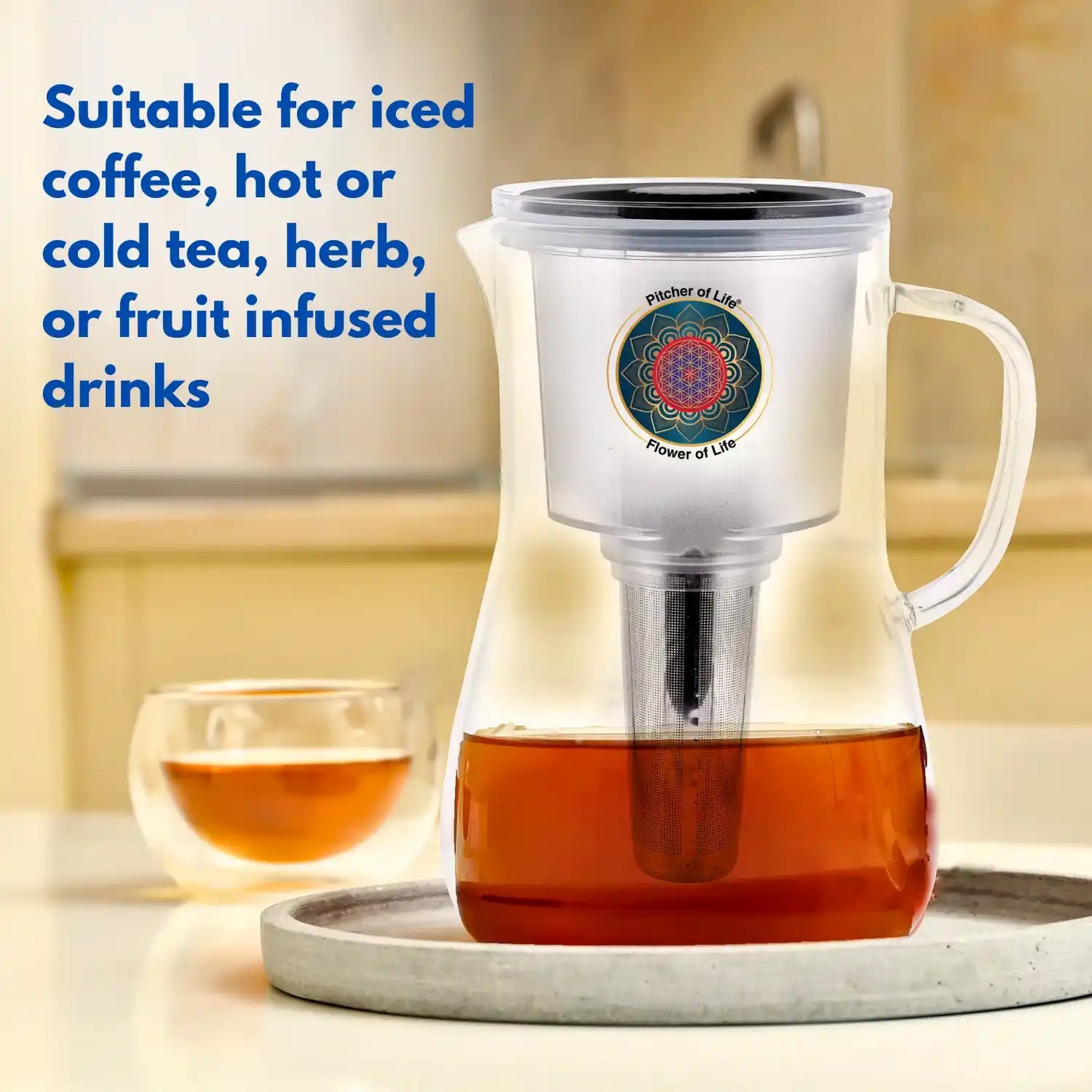New Borosilicate Glass Pitcher of Life Alkaline Water Purifier 