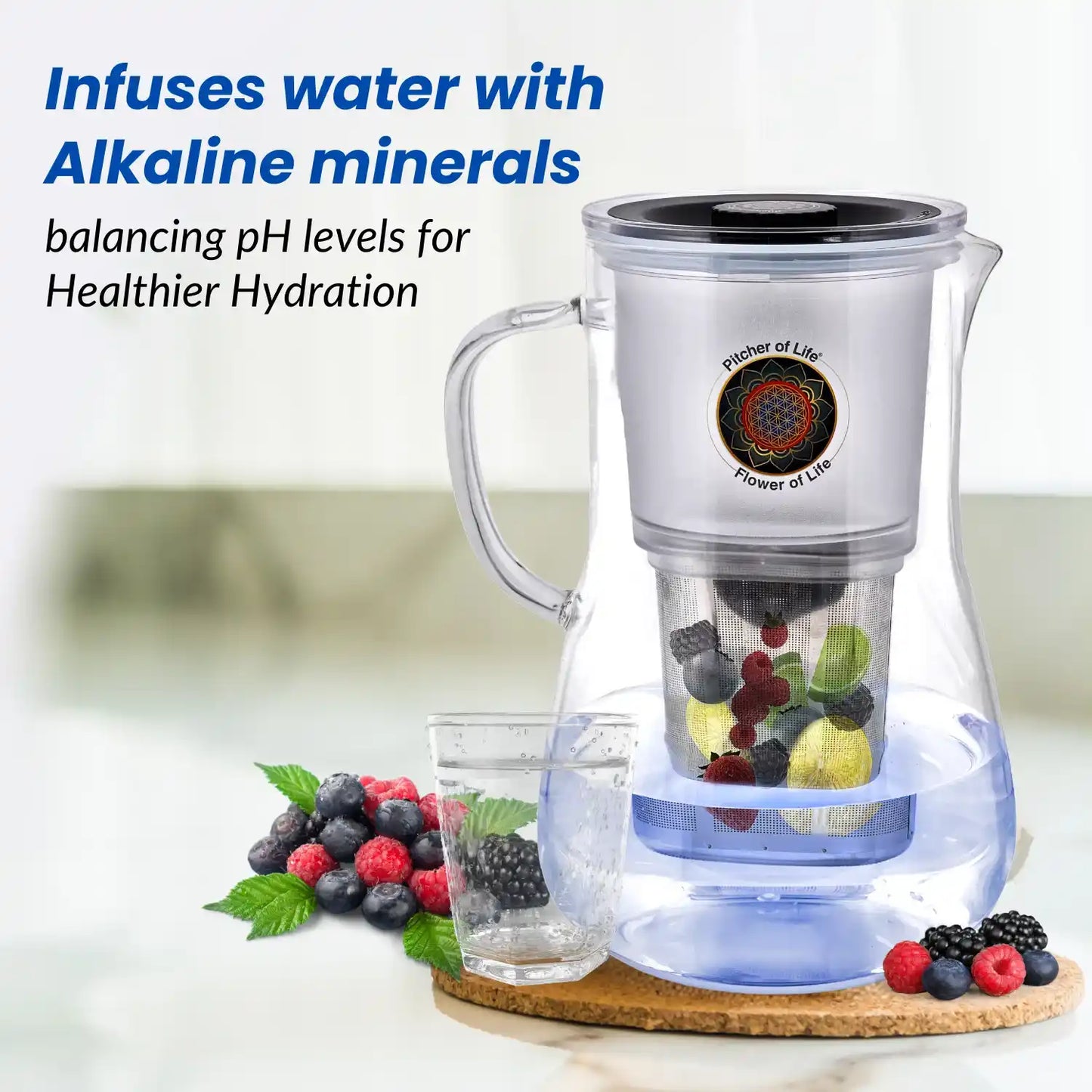 new Glass Pitcher of Life Alkaline Water Purifier