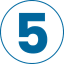 Blue circle with the number 5 inside