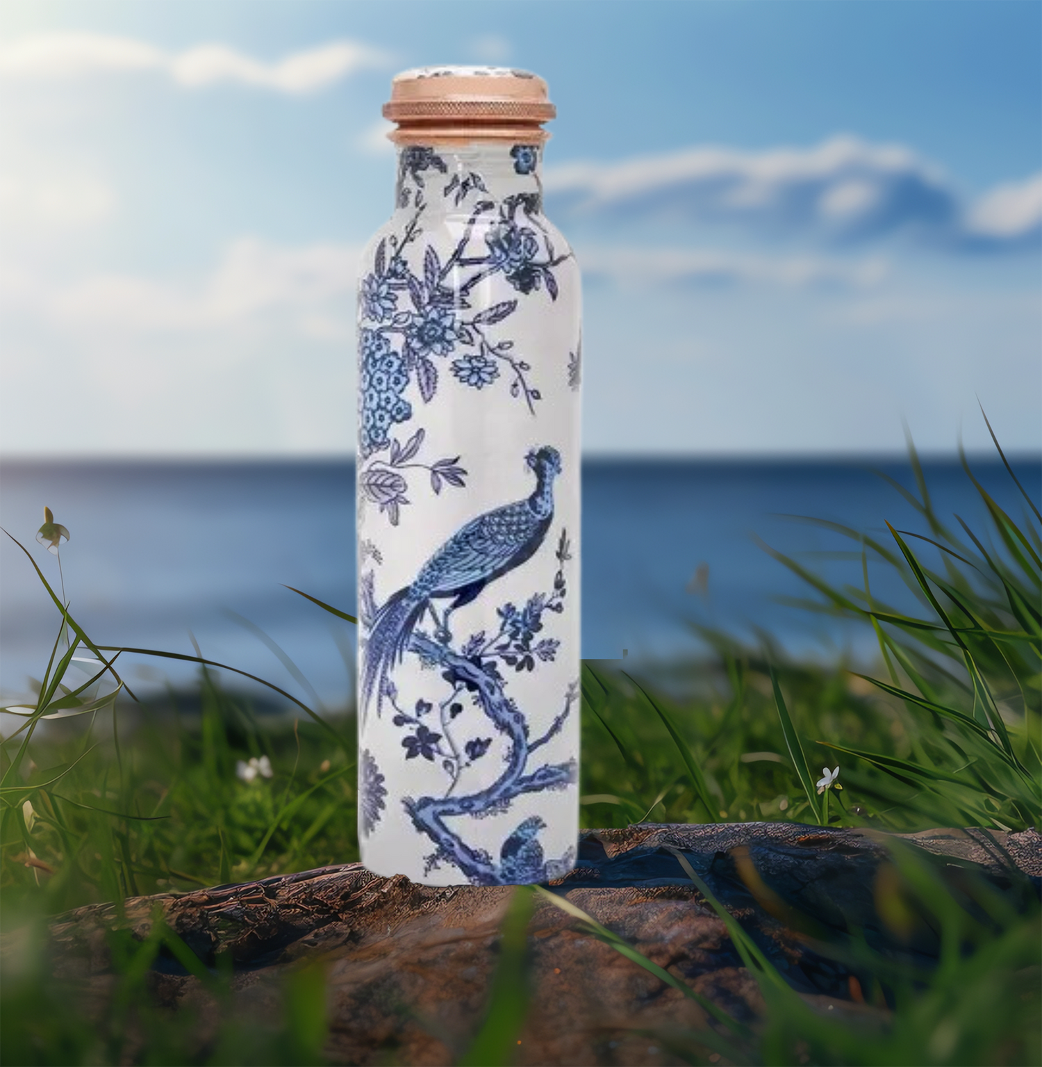 Peaceful Peacock water bottle