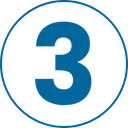 Blue circle with the number 3 inside
