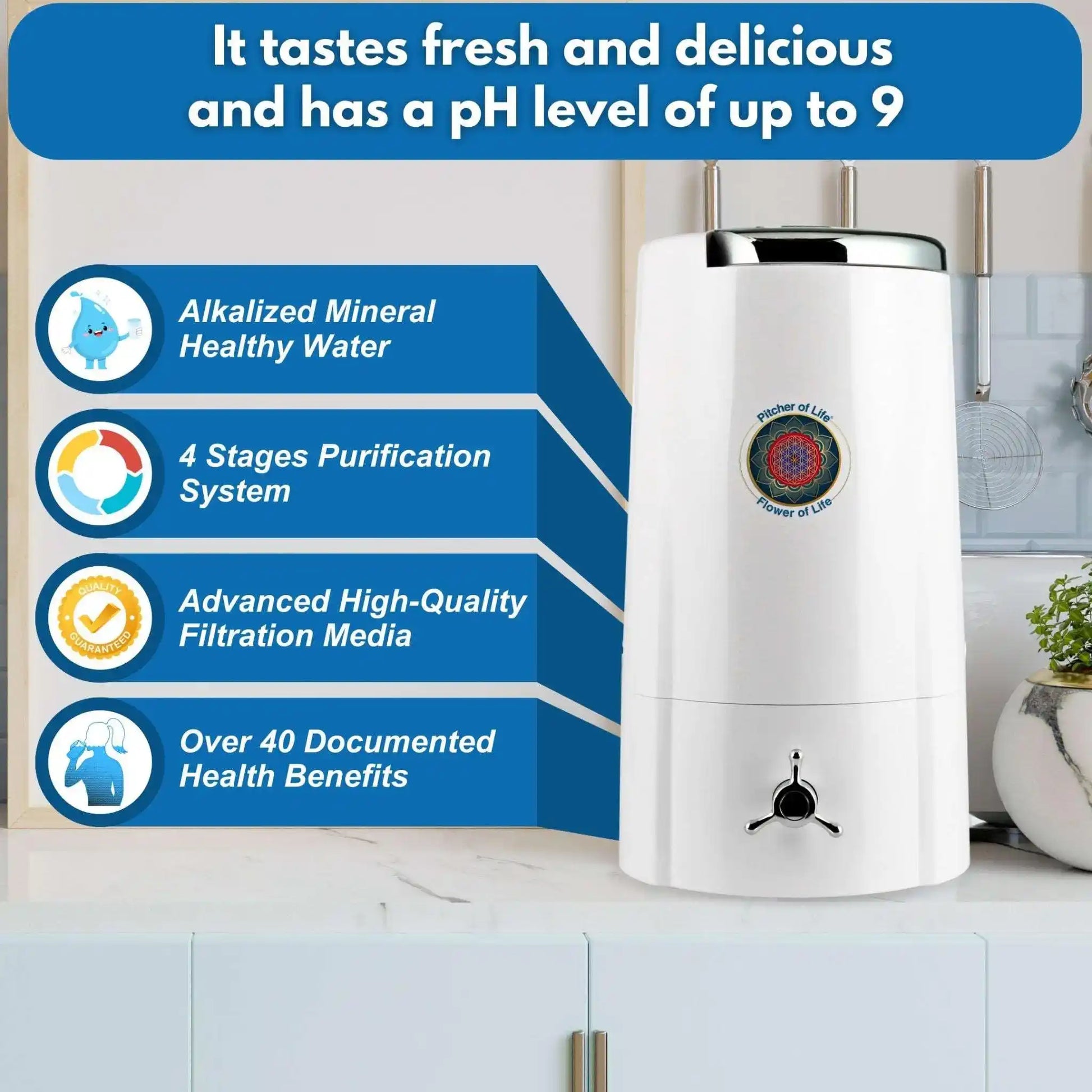 fresh and delicious Countertop Alkaline Water Purifier