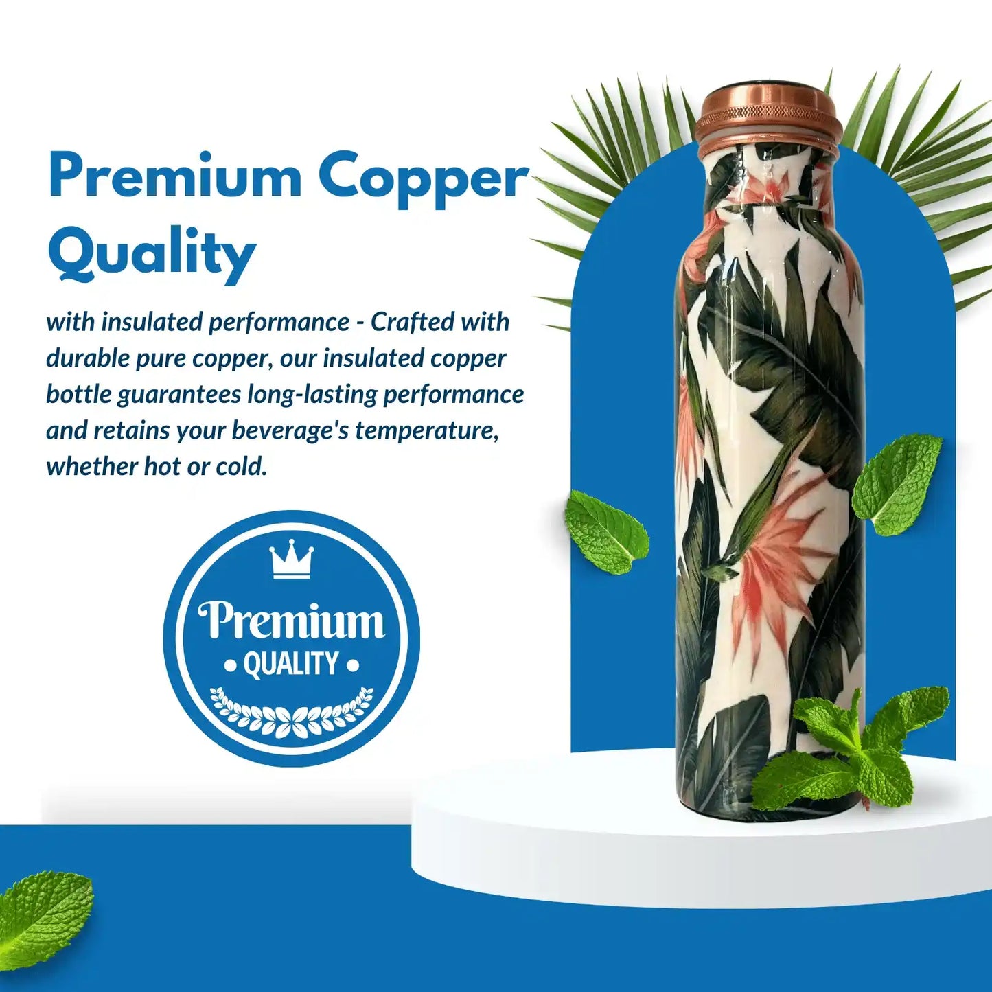 premium Copper Bottle Flowers Design