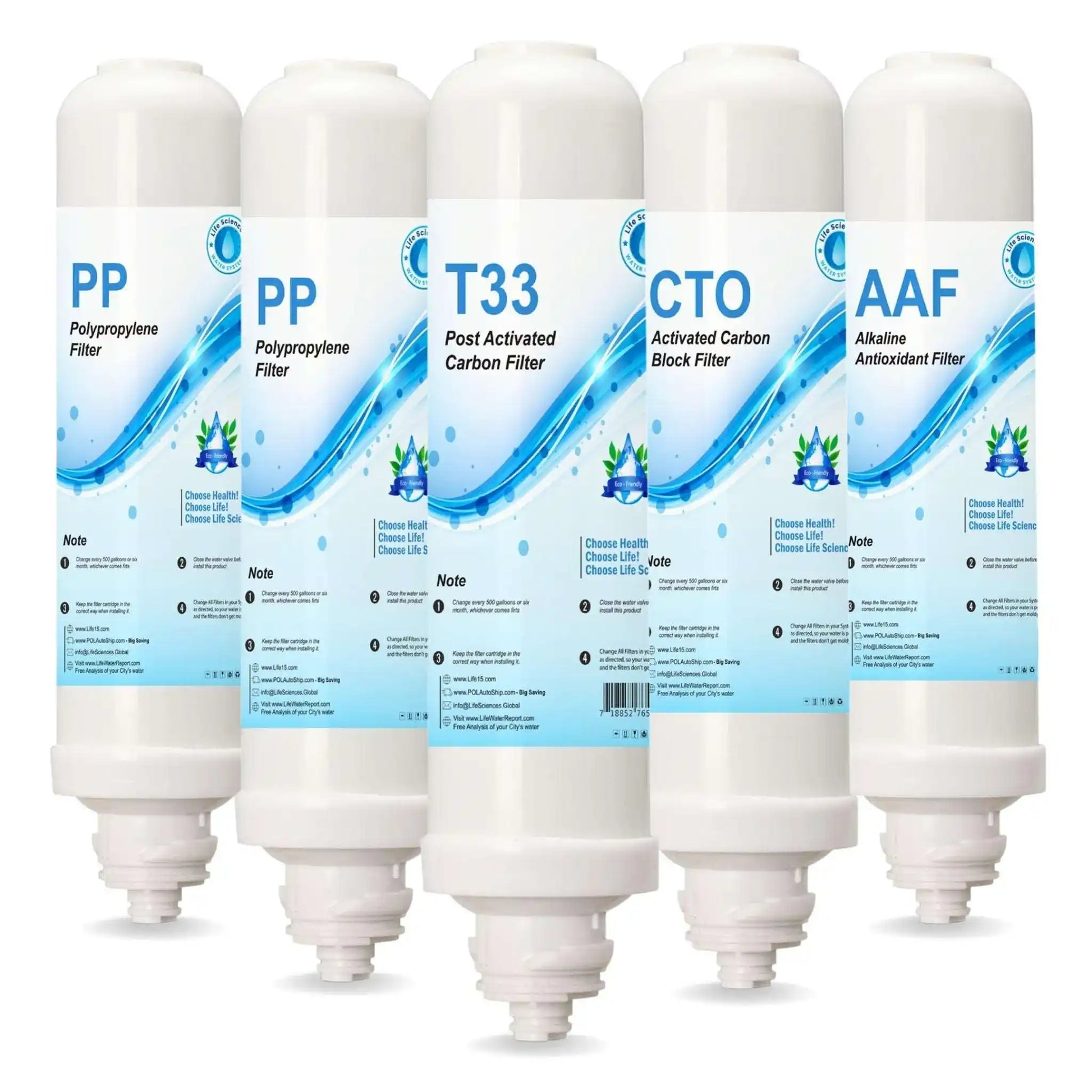 Reverse Osmosis 5 Replacement Filter bundle Alkaline life water