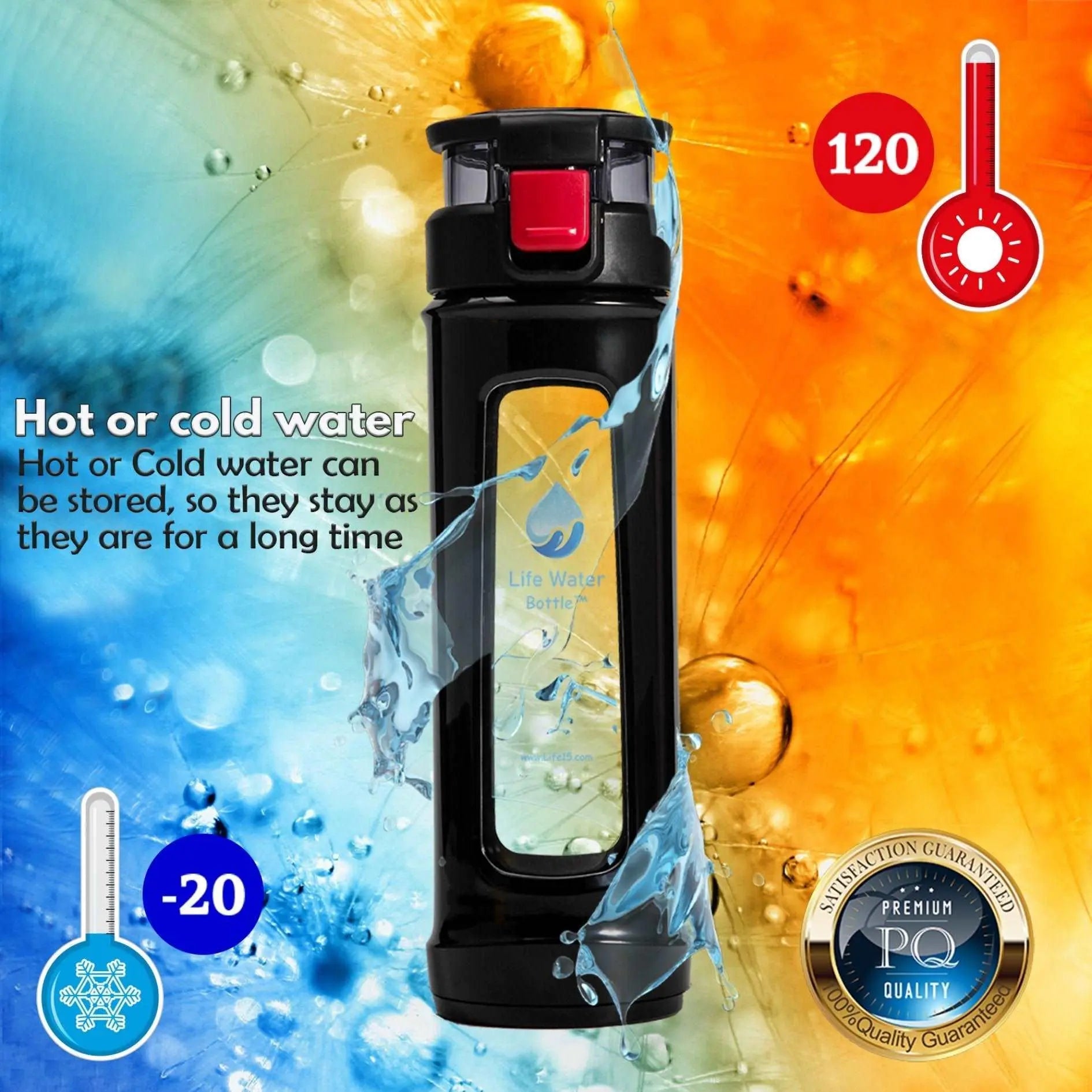 Borosilicate Glass Water Bottle - Compact 450ml size