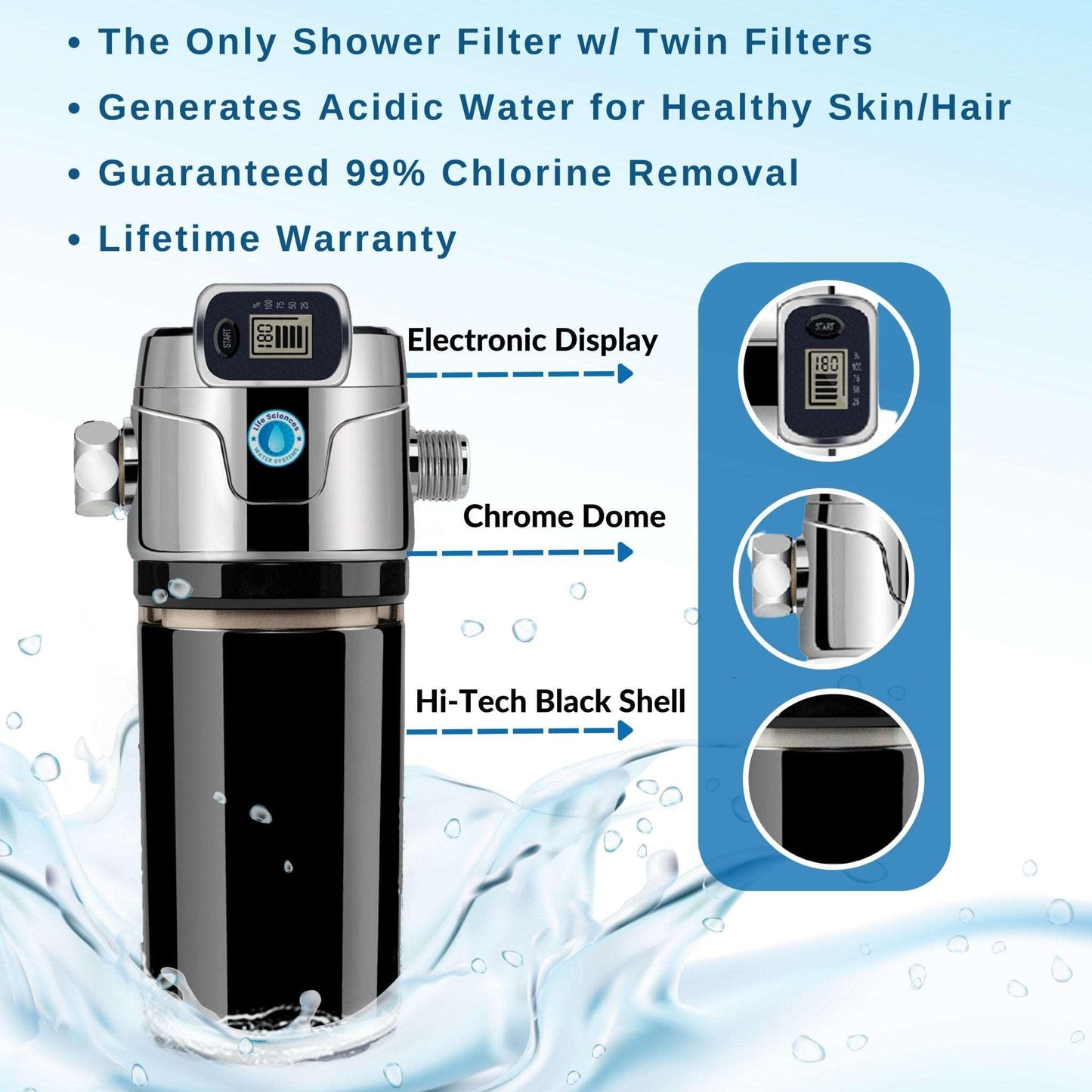 Life Shower Double Filtration Filter with Shower Head